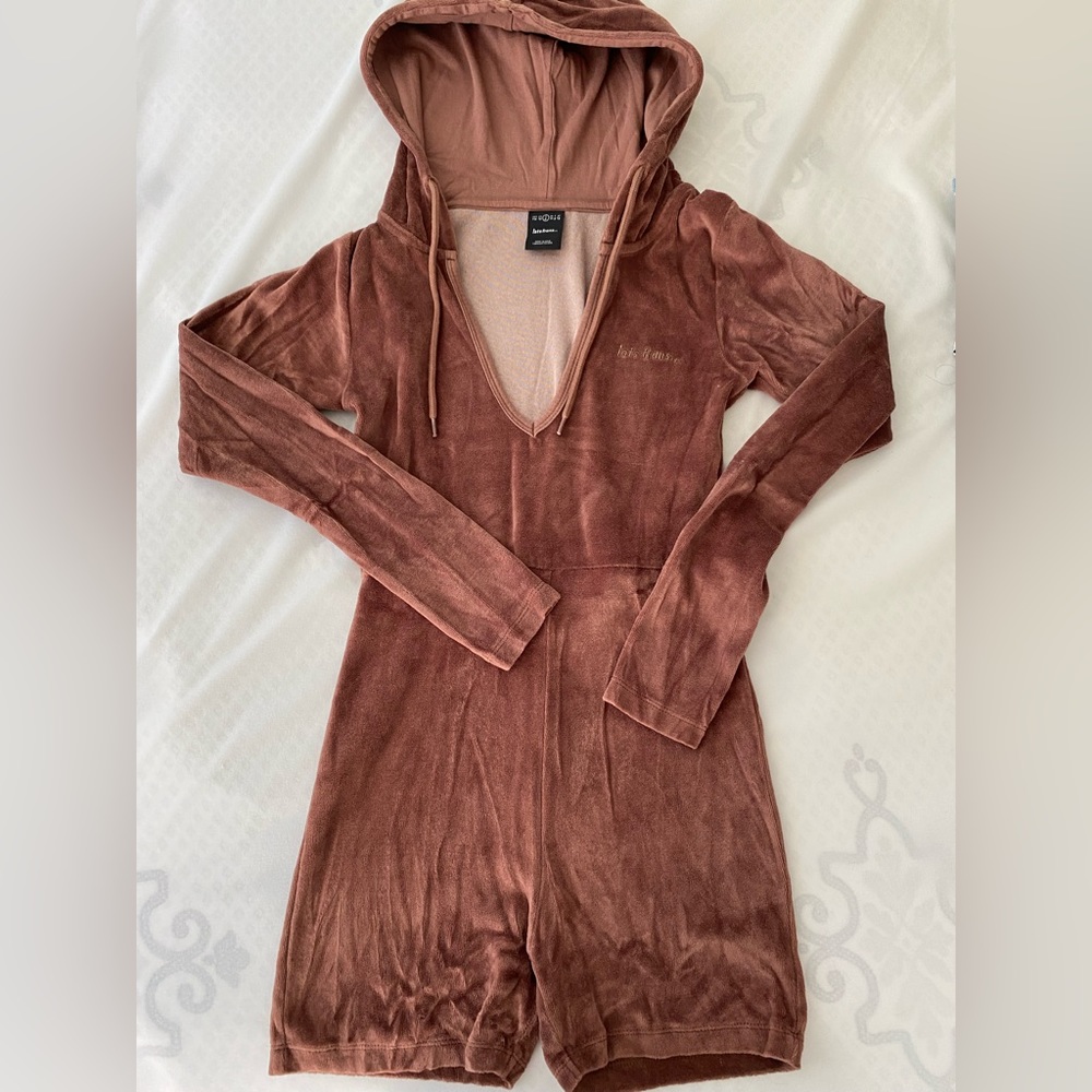 Urban Outfitters Fuzzy velvet romper, Size S